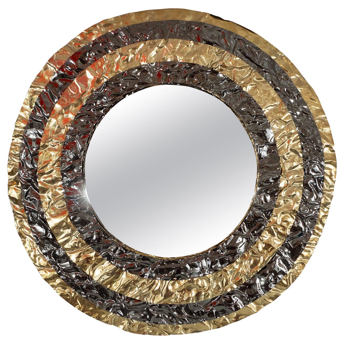 Hammered Brass "bullseye" Mirror