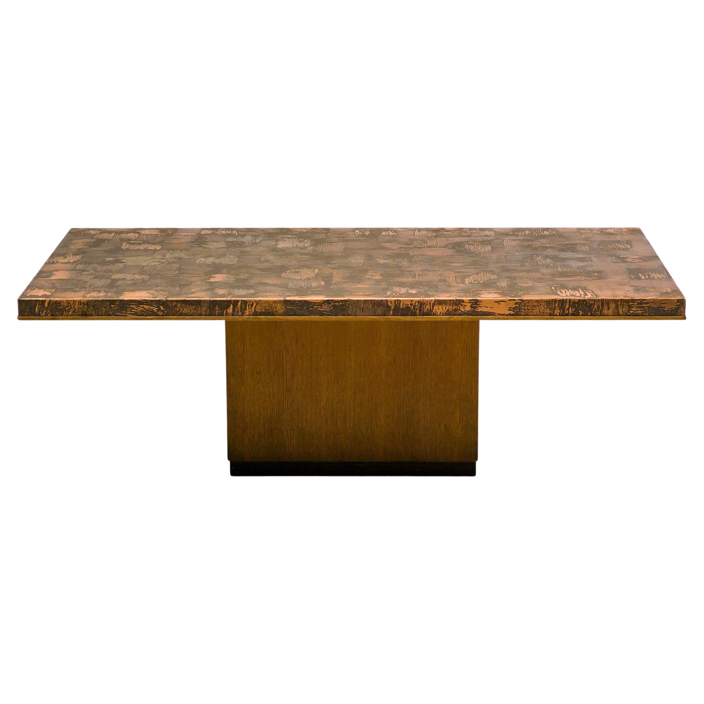 Hammered Brass Coffee Table by Illum Wikkelsø For Sale