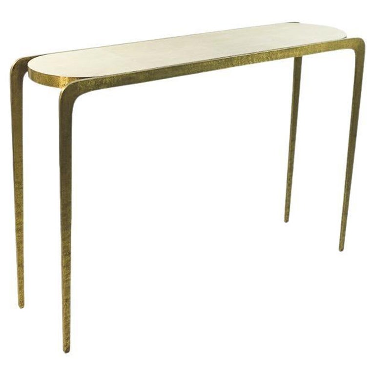 Hammered Brass Console by Ginger Brown