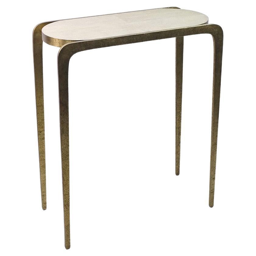 Hammered Brass Console by Ginger Brown For Sale