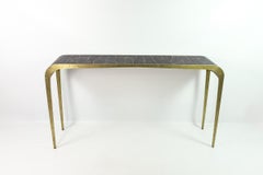 Hammered Brass Console with Waterfall Design by Ginger Brown