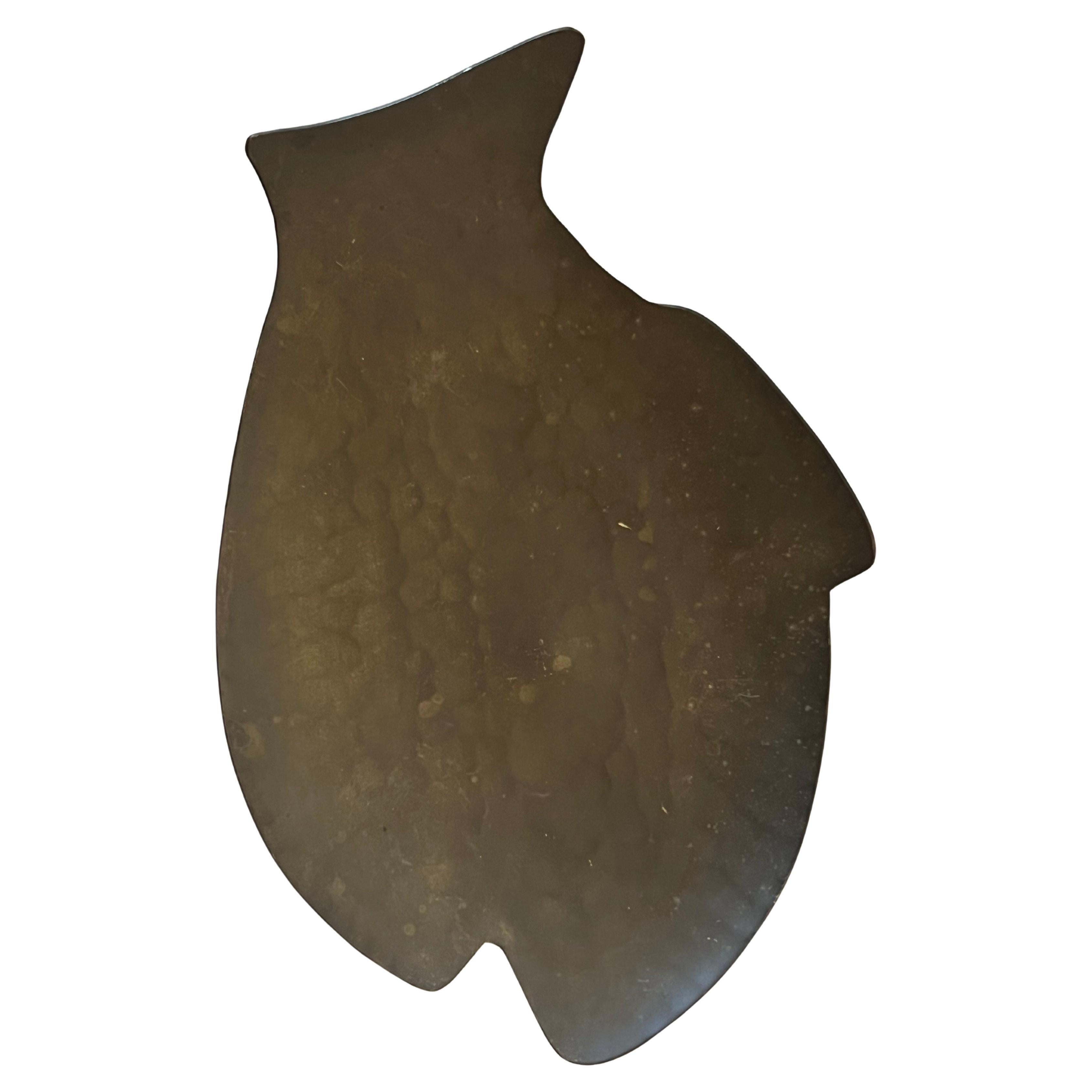 Hammered Brass Fish Sculpture 1950's Made In Germany For Sale