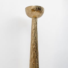 Hammered Brass Floor Lamp Torchère Style, Italy