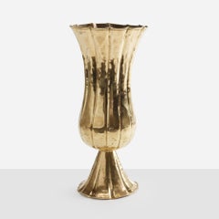 Hammered Brass Fluted Vase by Josef Hoffman