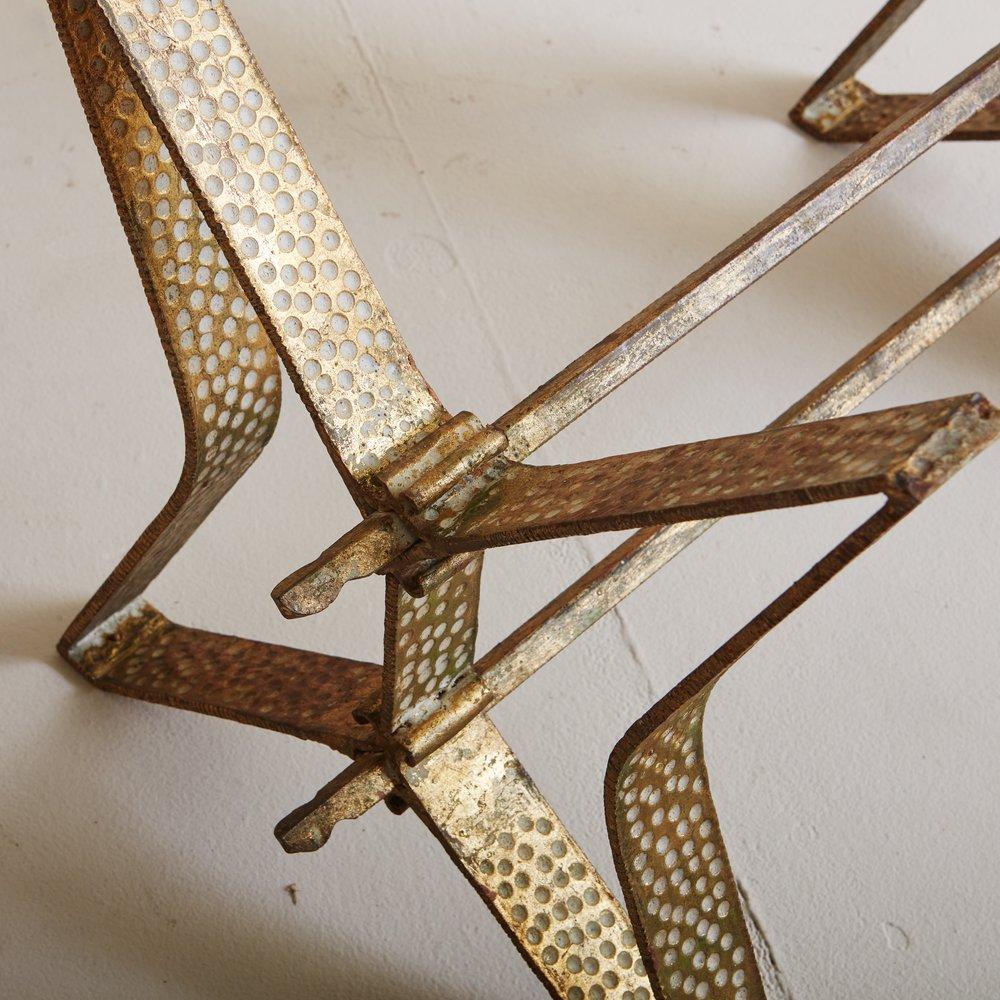 Hammered Brass + Glass Coffee Table Attributed to Pier Luigi Colli, Italy, 1950s For Sale 9