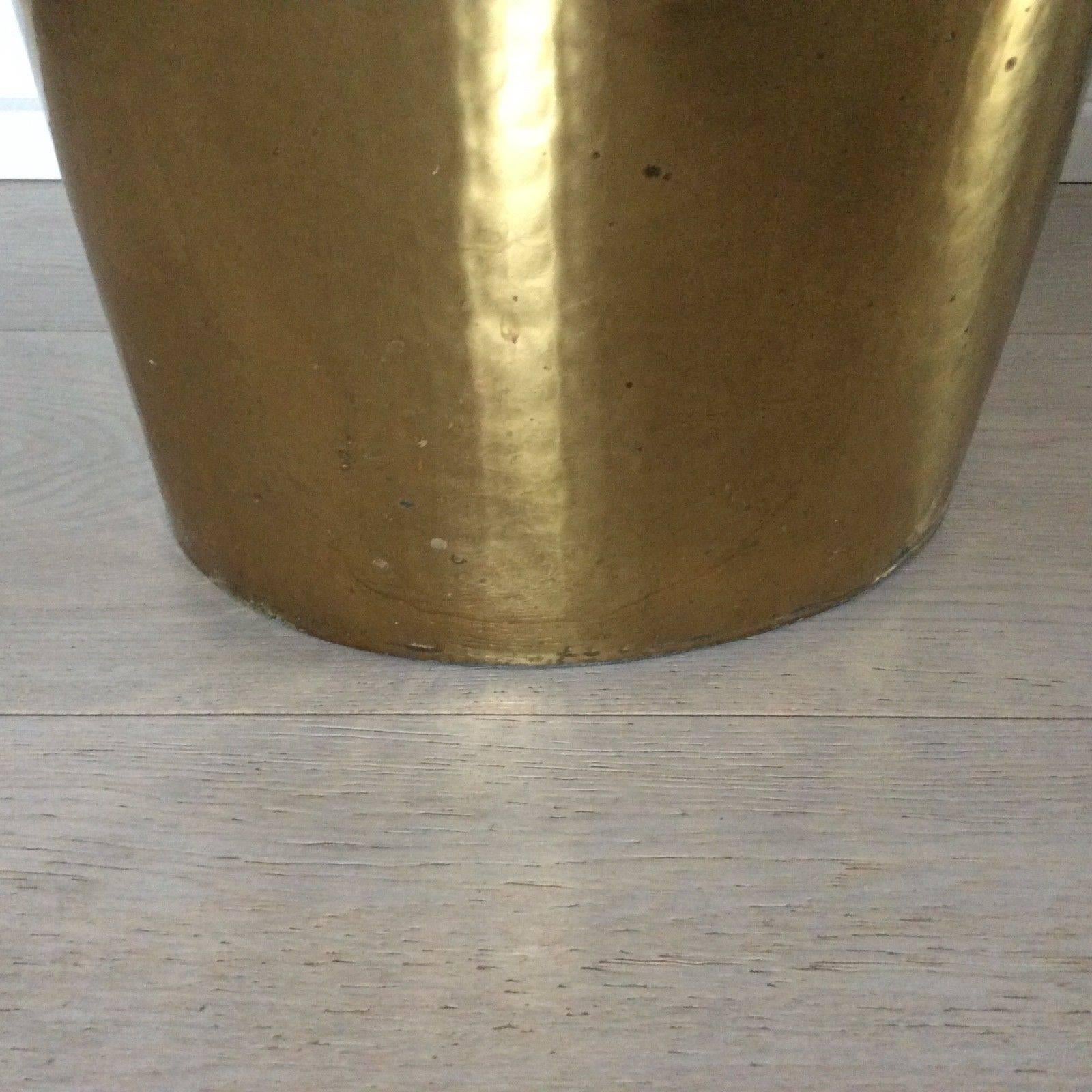 Hammered Brass Italian Umbrella Stand For Sale 2