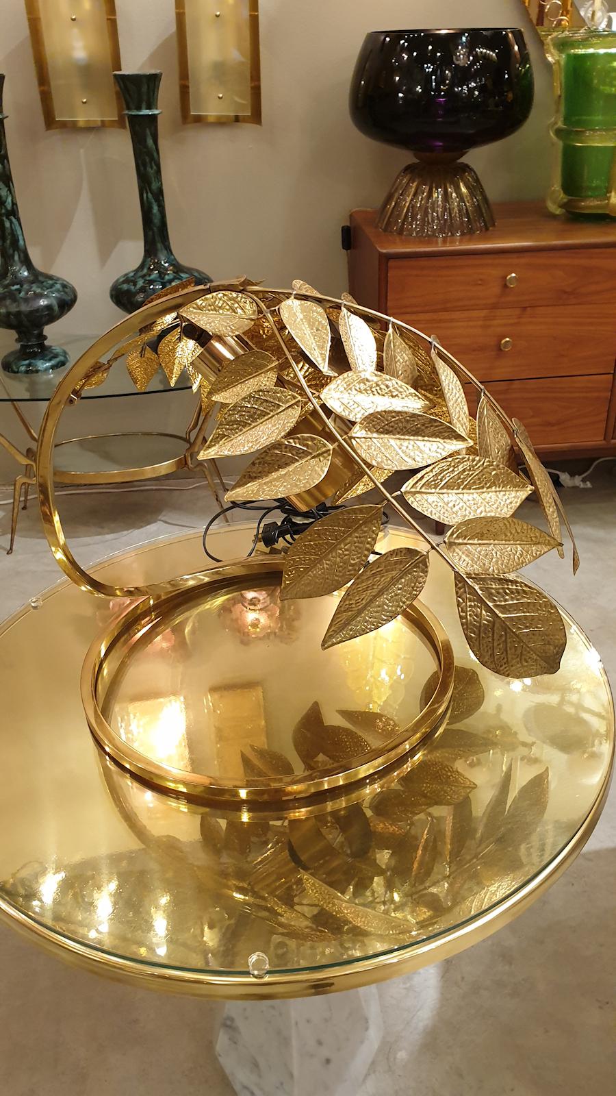 Italian Brass Table Lamp, by Tommaso Barbi