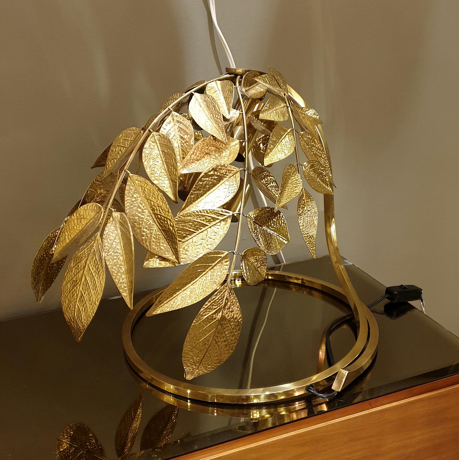 Hammered Brass Table Lamp, by Tommaso Barbi