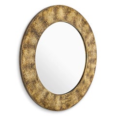 Hammered Brass Mirror