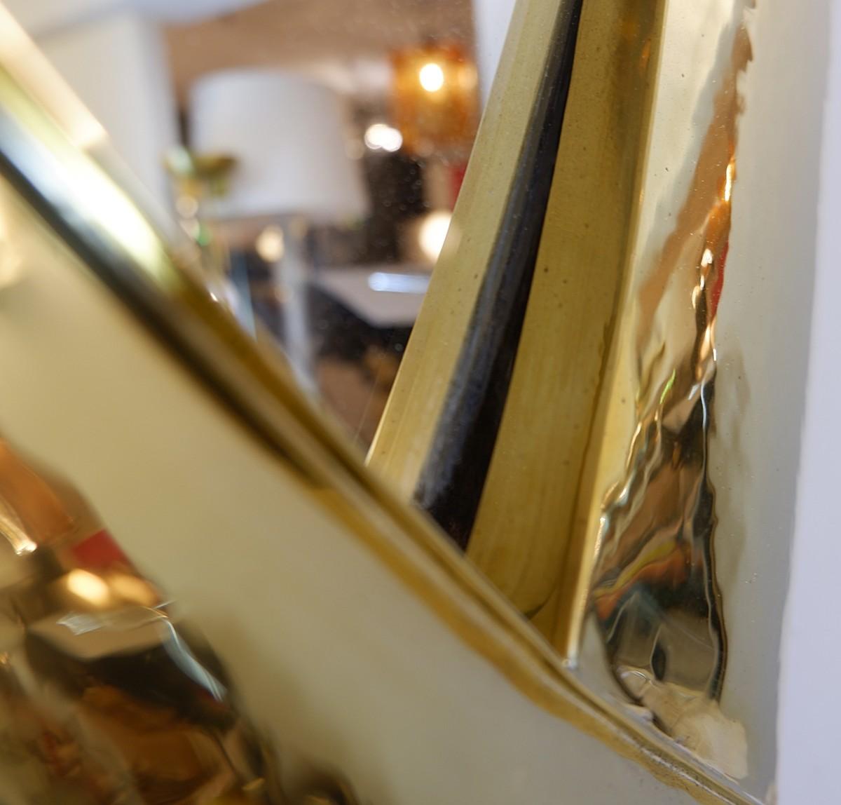 20th Century Hammered Brass Mirror For Sale