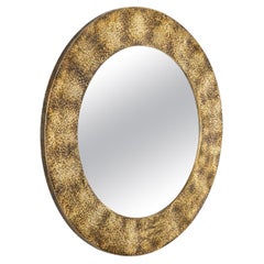 Hammered Brass Mirror