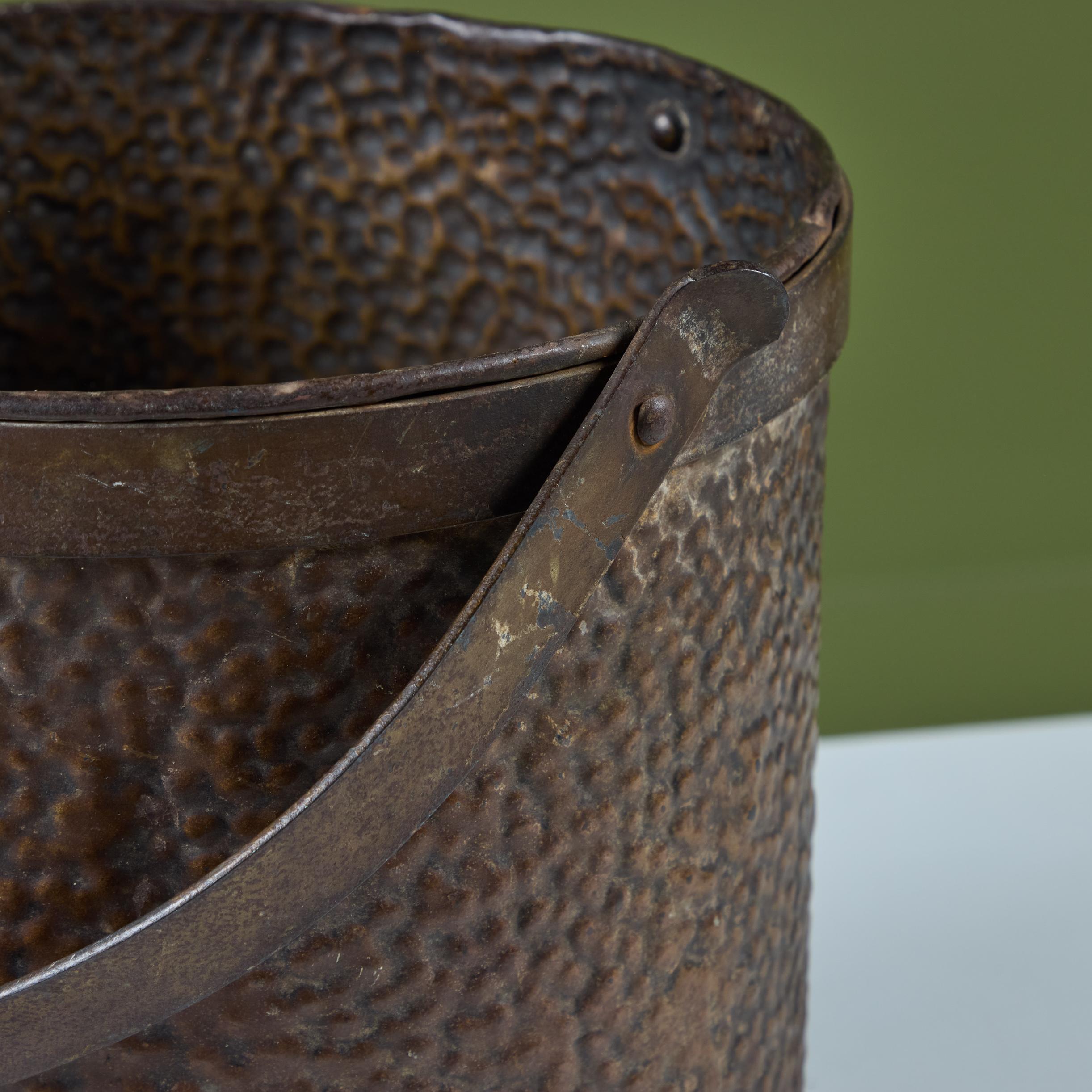 Hammered Brass Pail 6