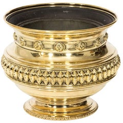 Antique Hammered Brass Planter