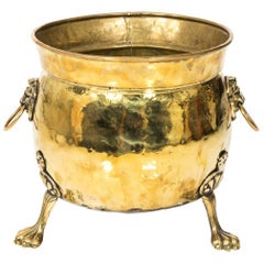 Antique Hammered Brass Planter