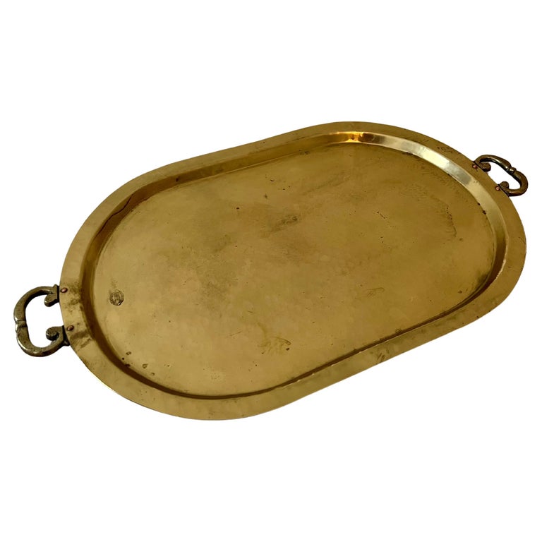 Hammered Brass Samovar Serving Tray For Sale at 1stDibs