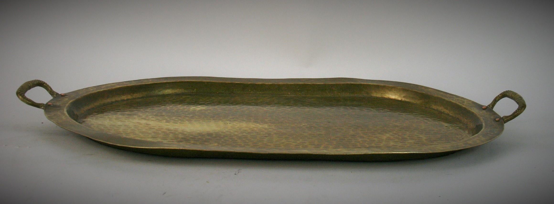 Hammered Brass Serving Tray 2