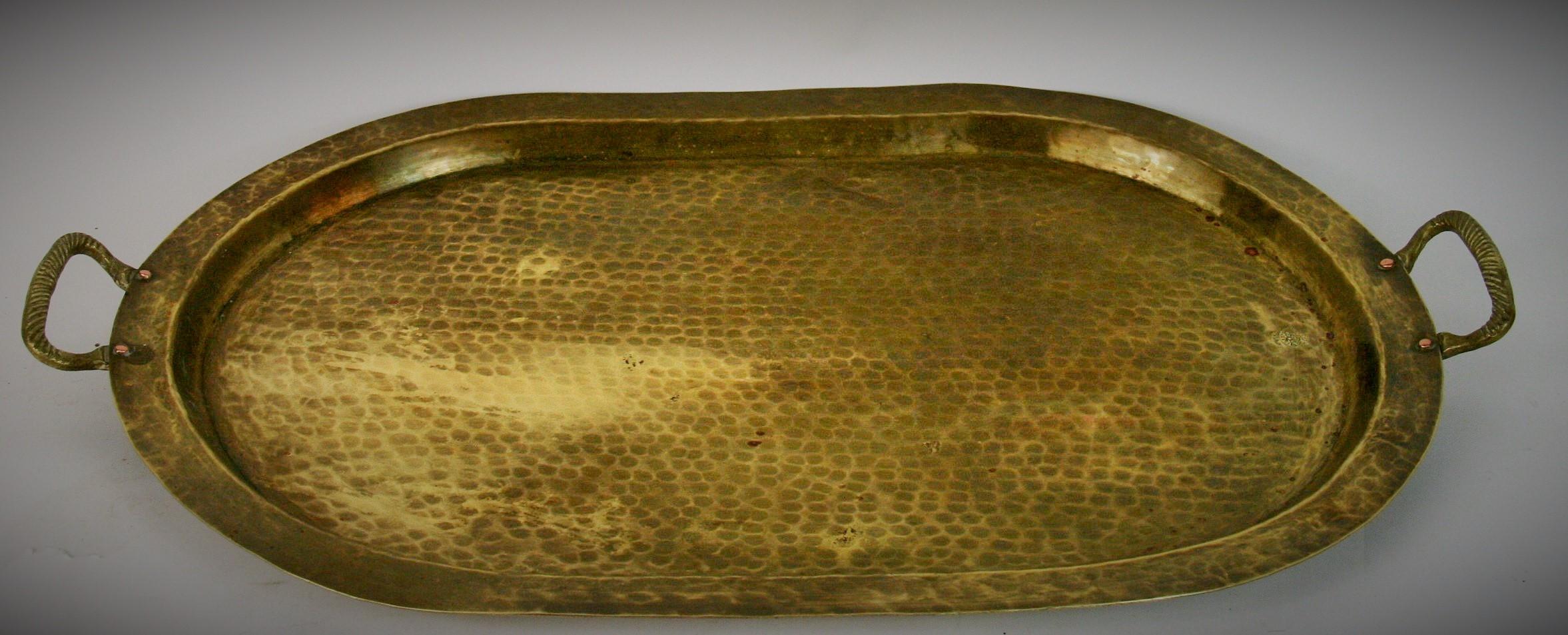 Hammered Brass Serving Tray 3