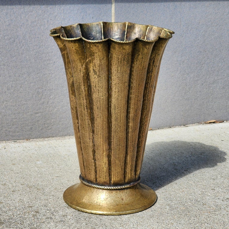 Hammered Brass Umbrella Stand by E. Casagrande For Sale 3