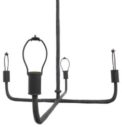 Hammered Bronze Chandelier in the Manner of Alberto Giacometti