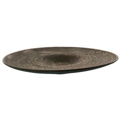 Hammered Bronze Stoneware Platter by American Ceramicist Sandi Fellman, USA