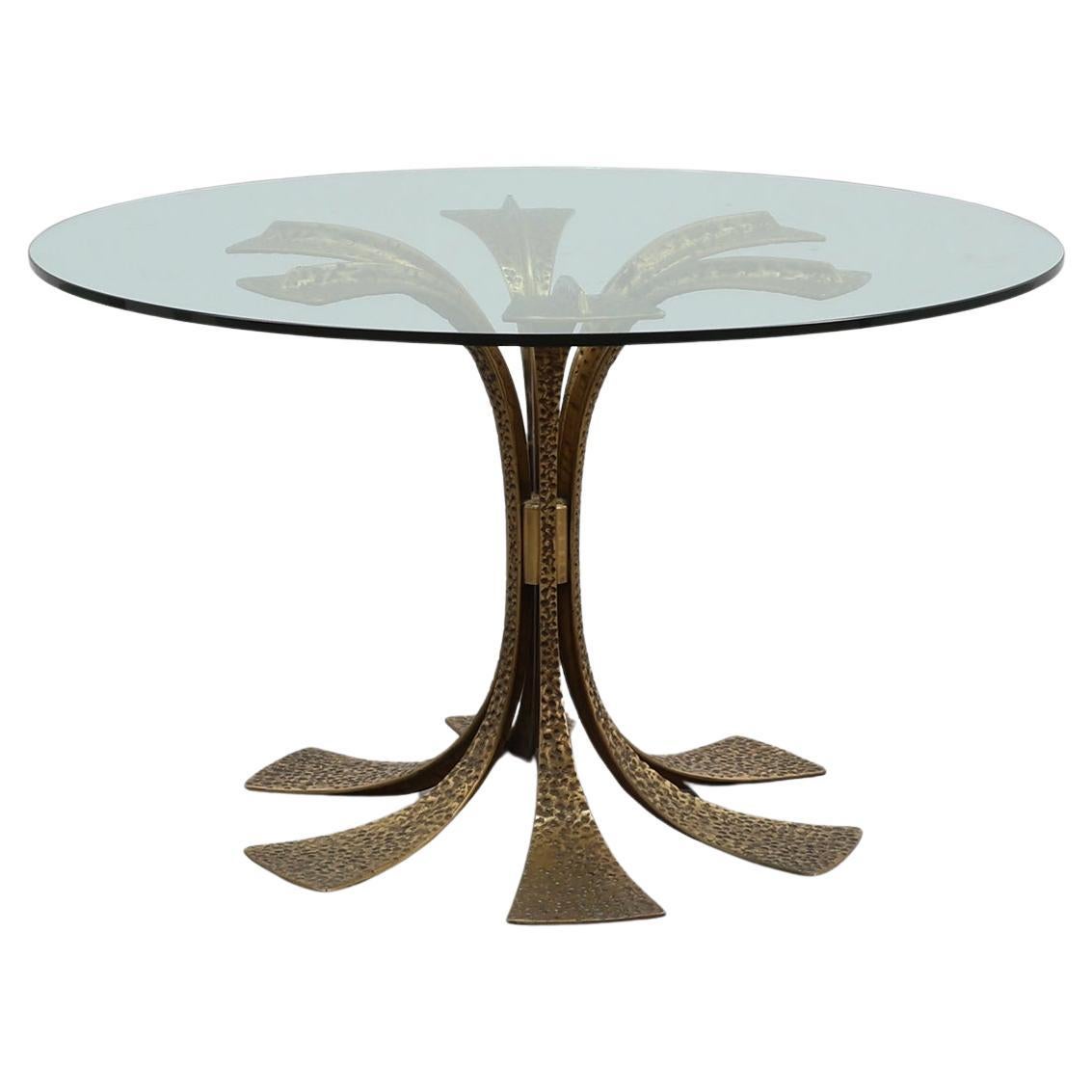 Hammered Bronze Table by Luciano Frigerio for Frigerio di Desio, Italy ca. 1970