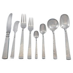 Hammered by Anders Olsson Ringby Mexican Sterling Silver Flatware Set 53 Pieces