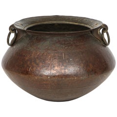 Antique Hammered Copper and Moorish, 19th Century Bronze Basin