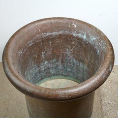 Hammered Copper Bin with Rolled Rim