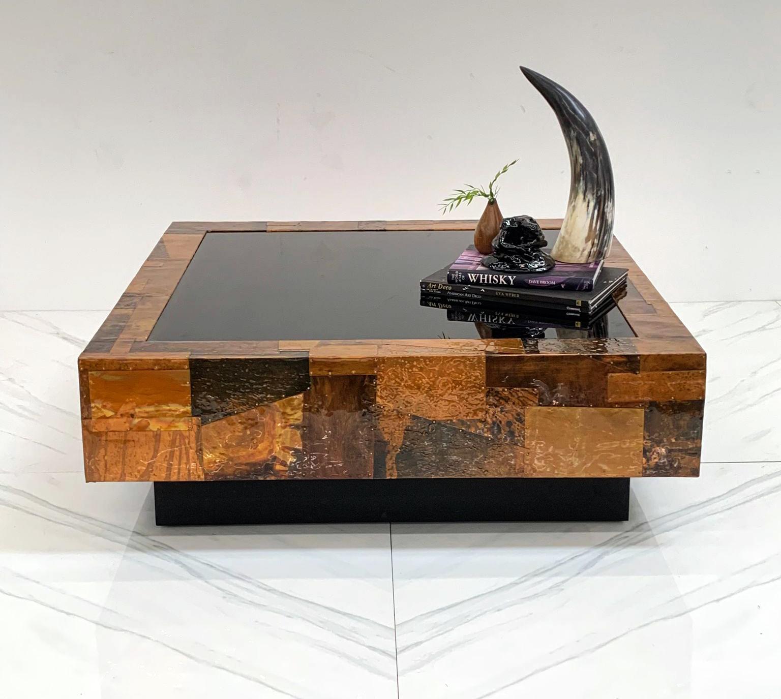 hammered copper coffee table