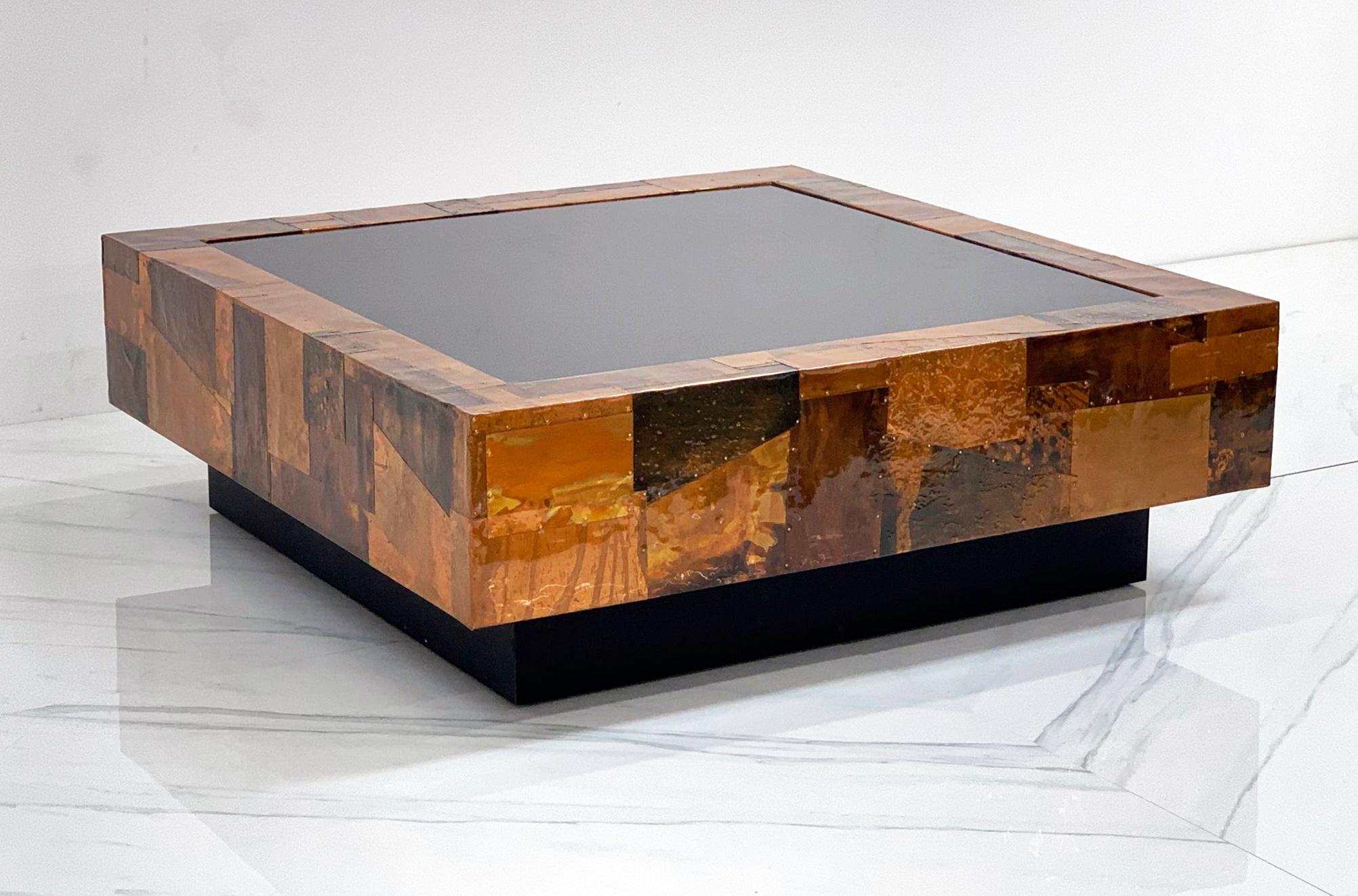 Hammered Copper Brutalist Coffee Table in the Manner of Paul Evans 2