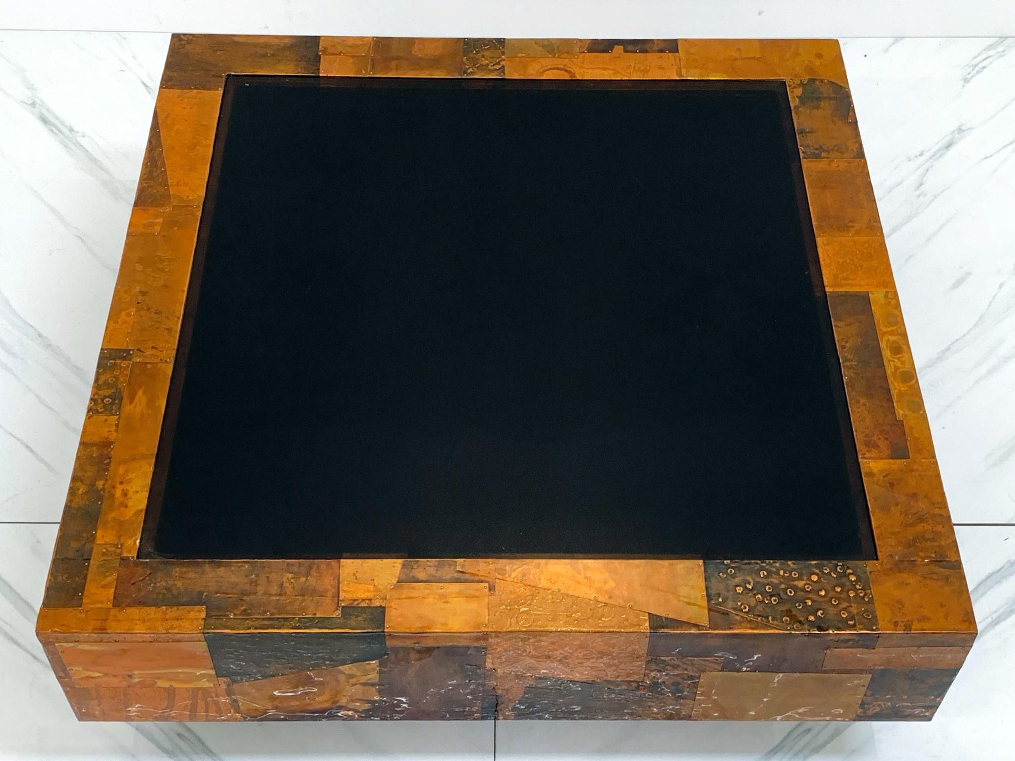 Hammered Copper Brutalist Coffee Table in the Manner of Paul Evans 3