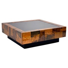 Hammered Copper Brutalist Coffee Table in the Manner of Paul Evans