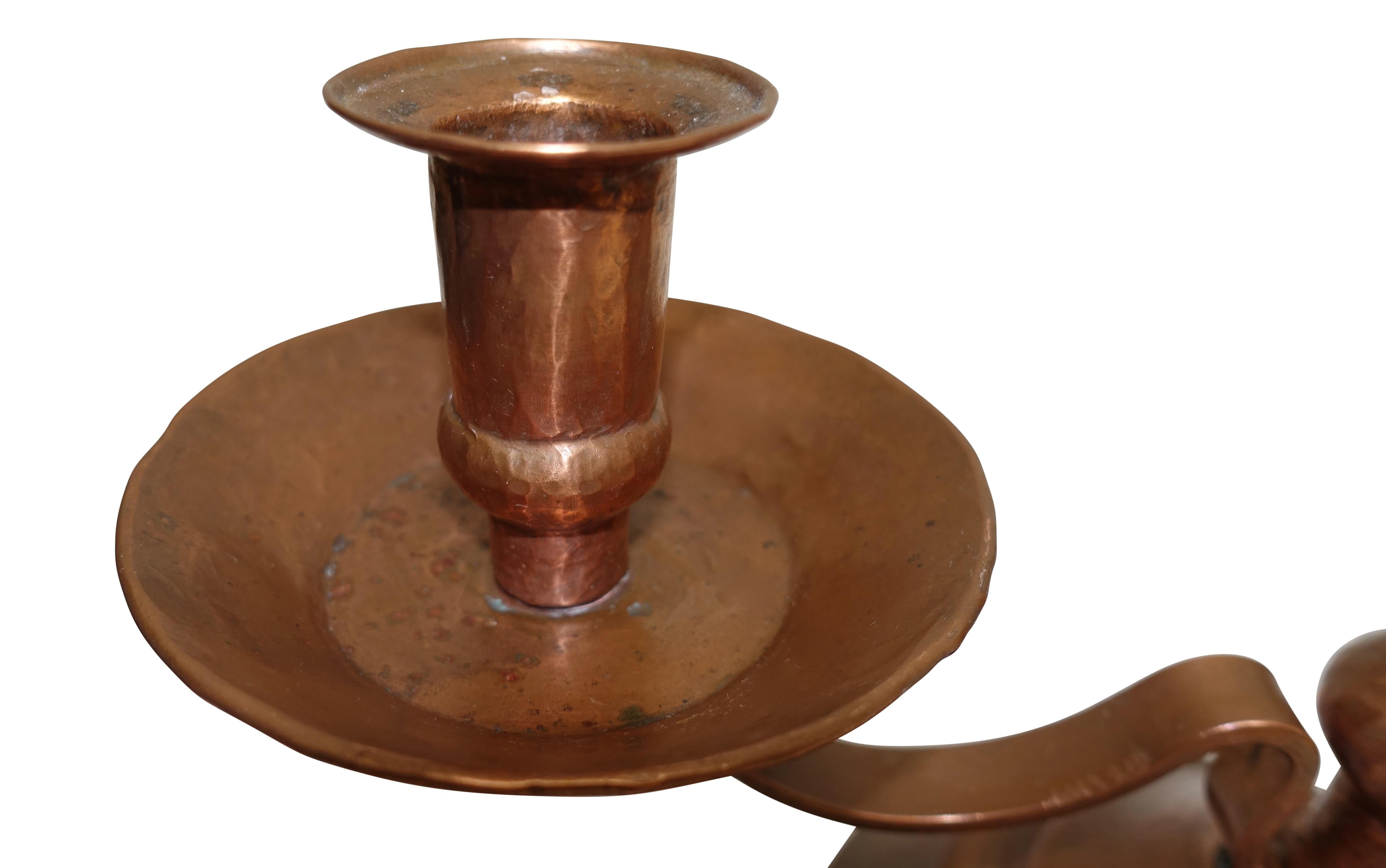 hammered copper candle holders