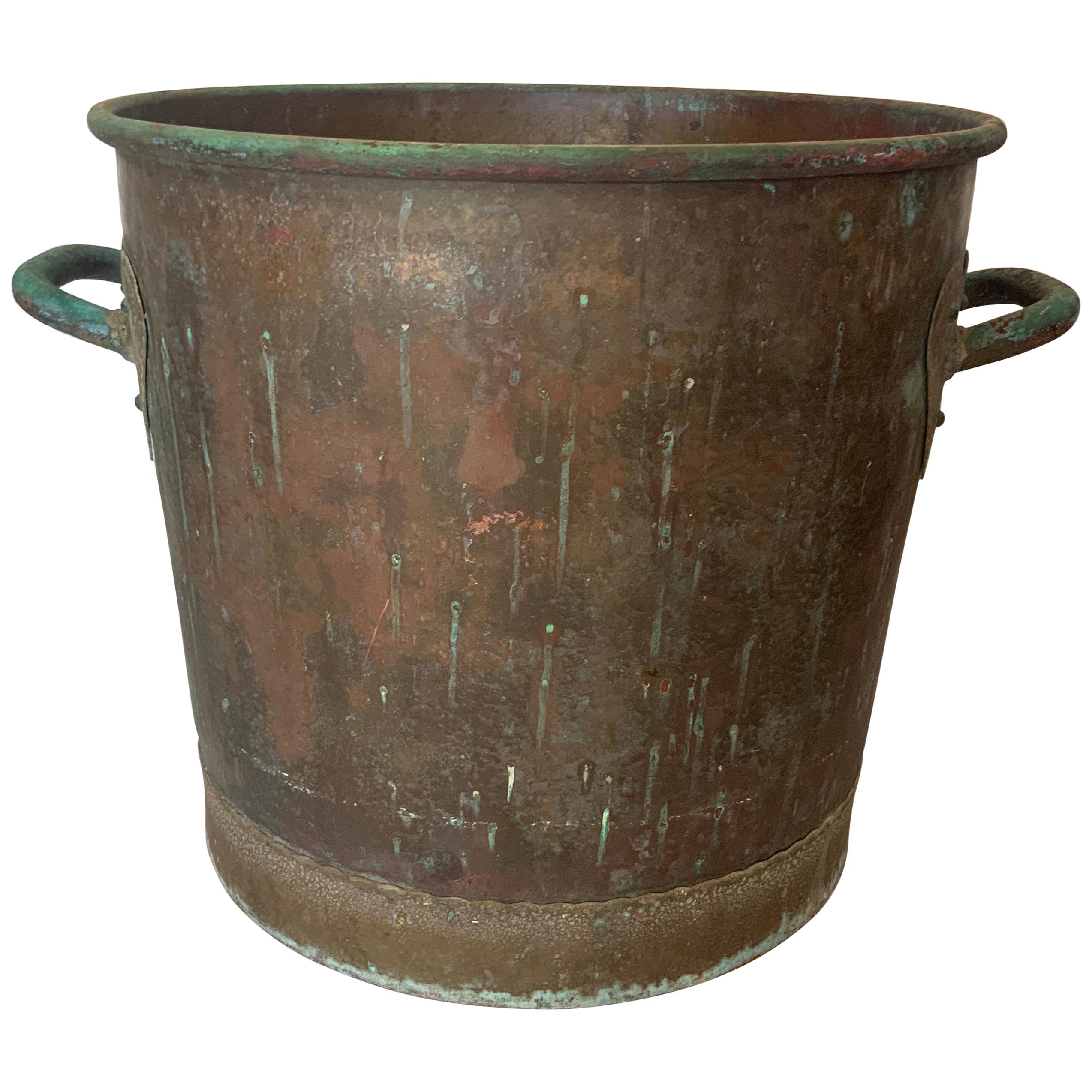 Hammered Copper Cauldron or Garden Planter or Coal or Log Pot