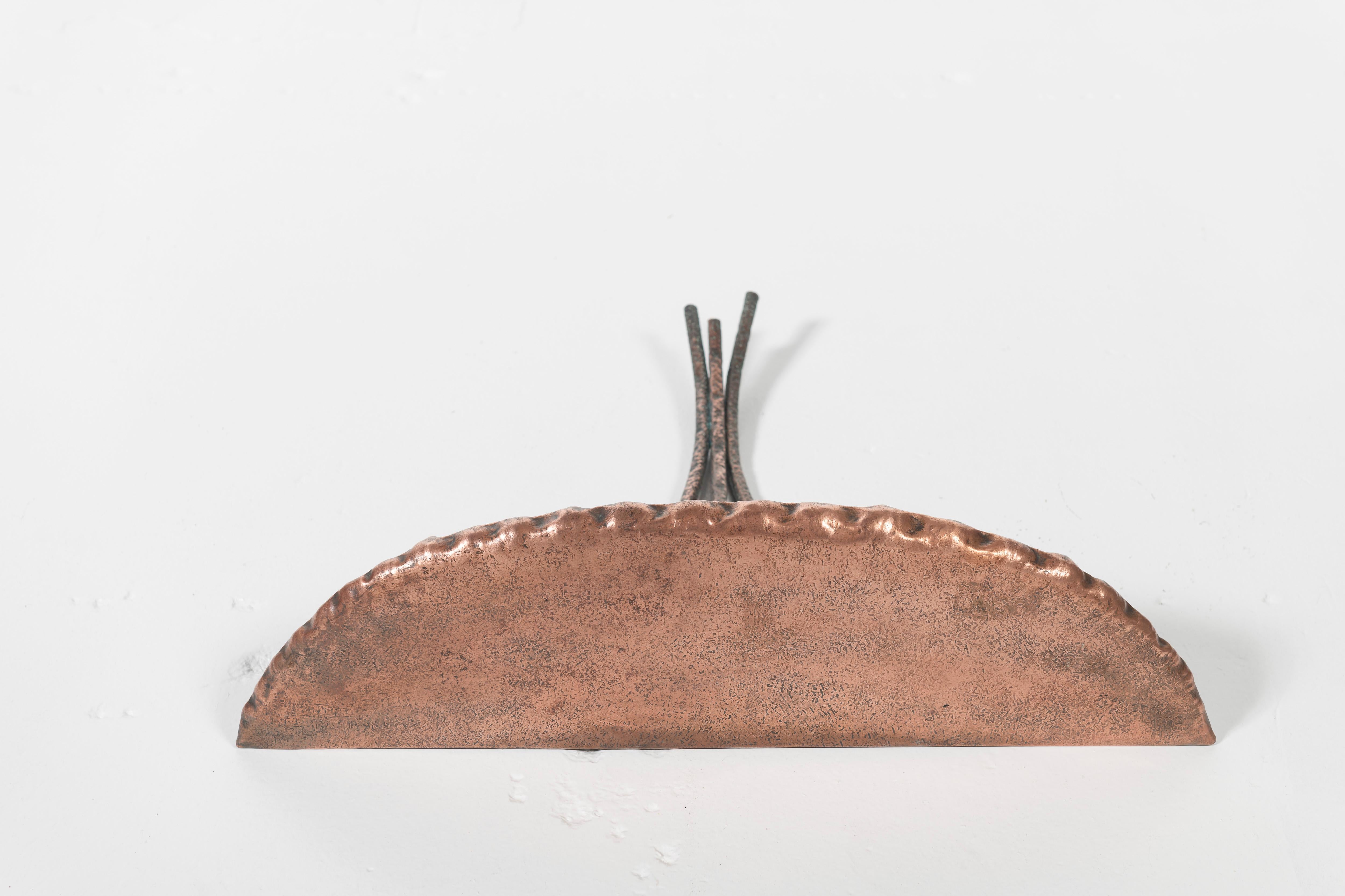Mid-Century Modern Hammered Copper Console by Angelo Bragalini 1955 For Sale