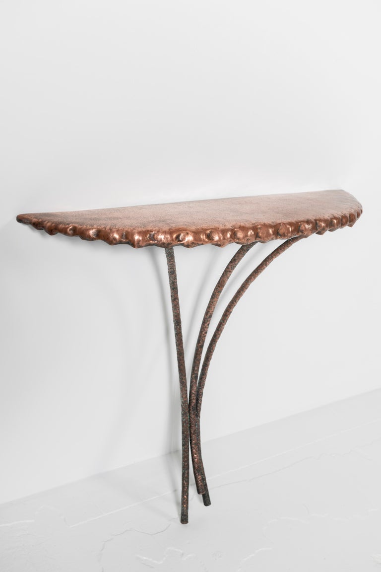 Hammered Copper Console by Angelo Bragalini 1955 For Sale at 1stDibs