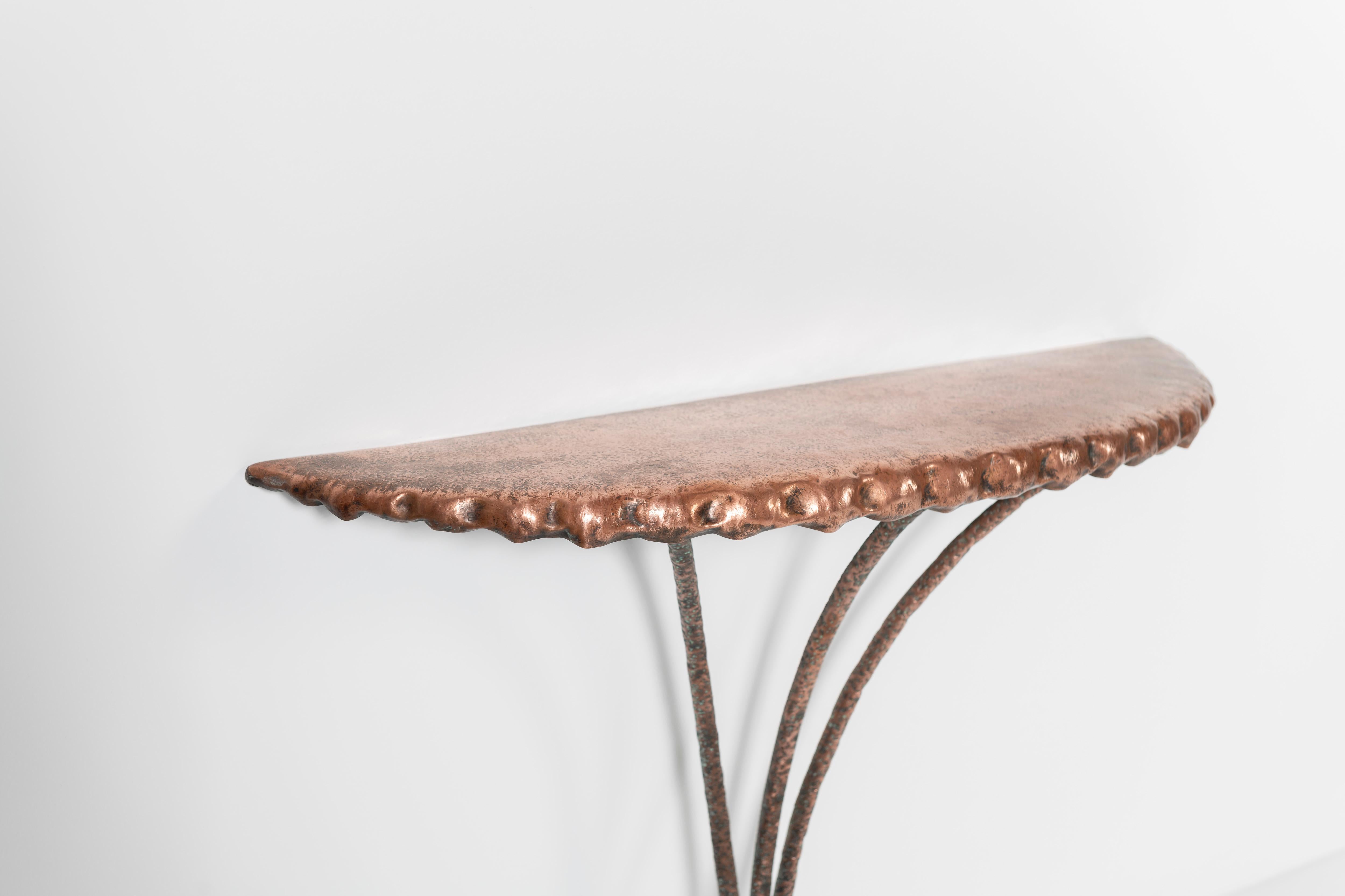 Hammered Copper Console by Angelo Bragalini 1955 For Sale 1