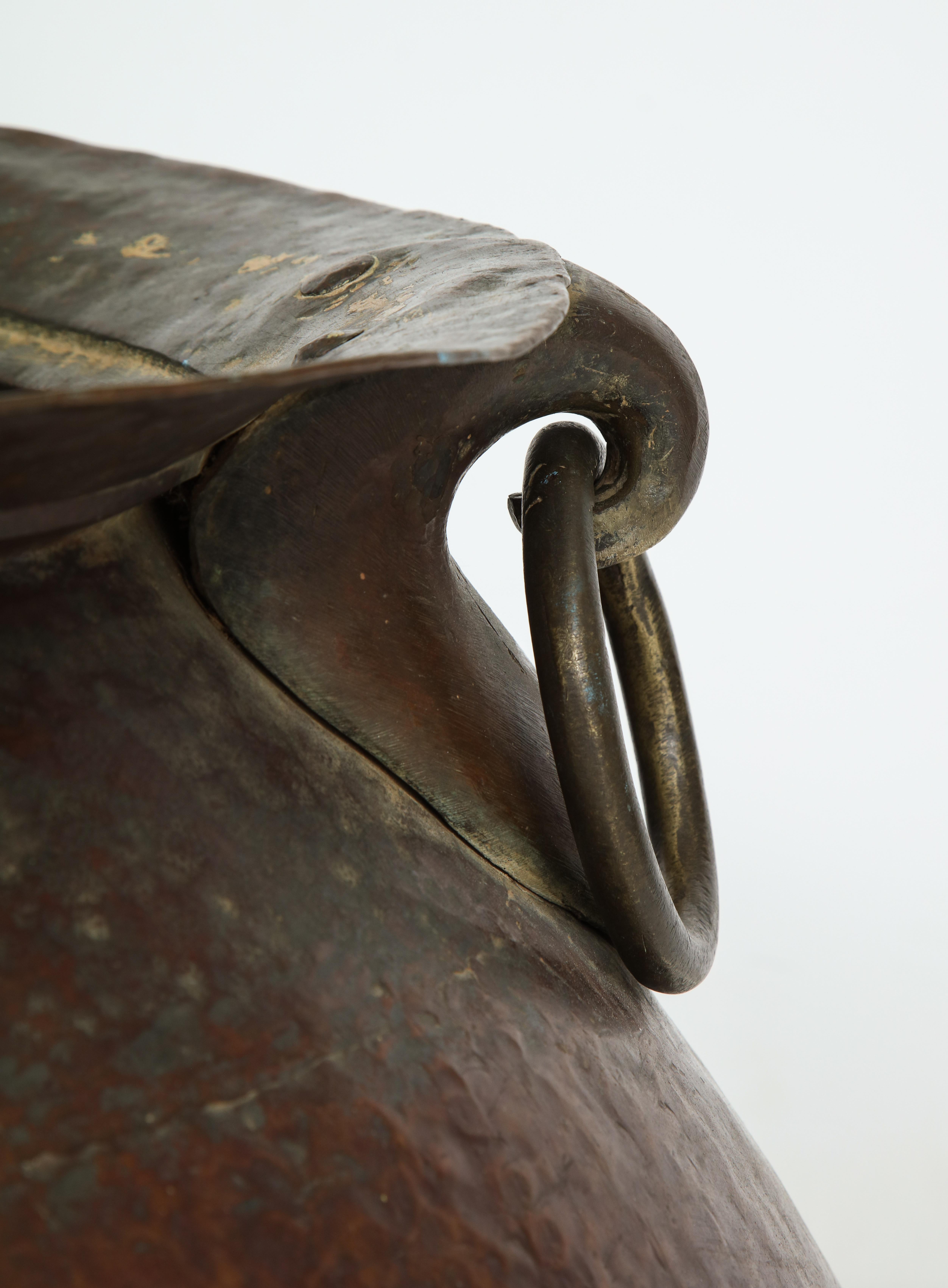 Hammered Copper and Moorish, 19th Century Bronze Basin For Sale 5