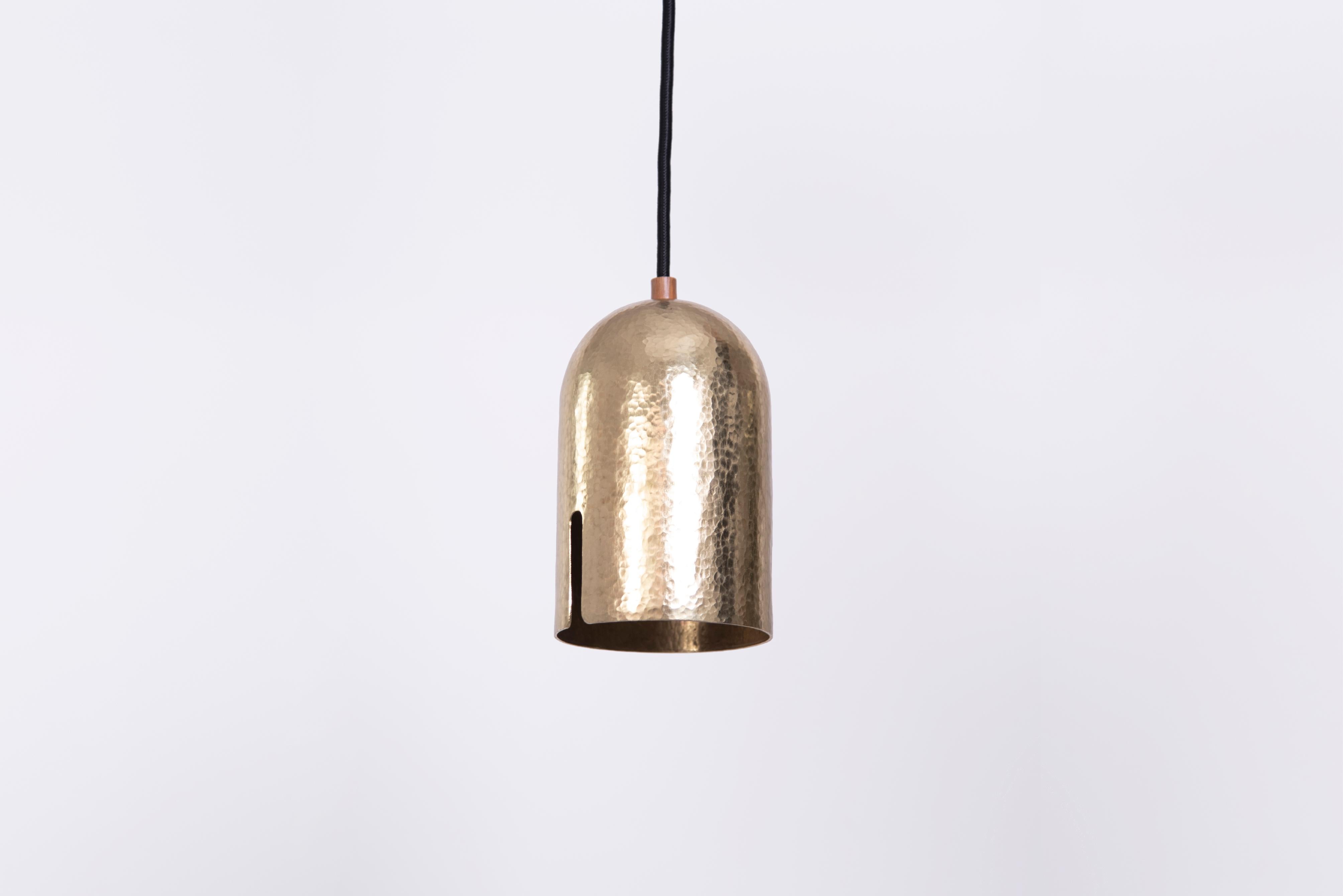 Contemporary Hammered Copper Pendant Lamp Model T1 For Sale