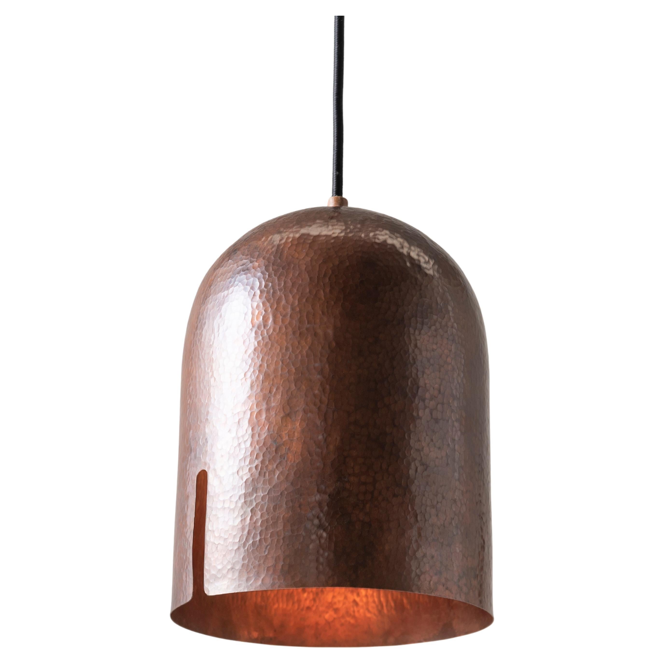 Hammered Copper Pendant Lamp Model T2 For Sale