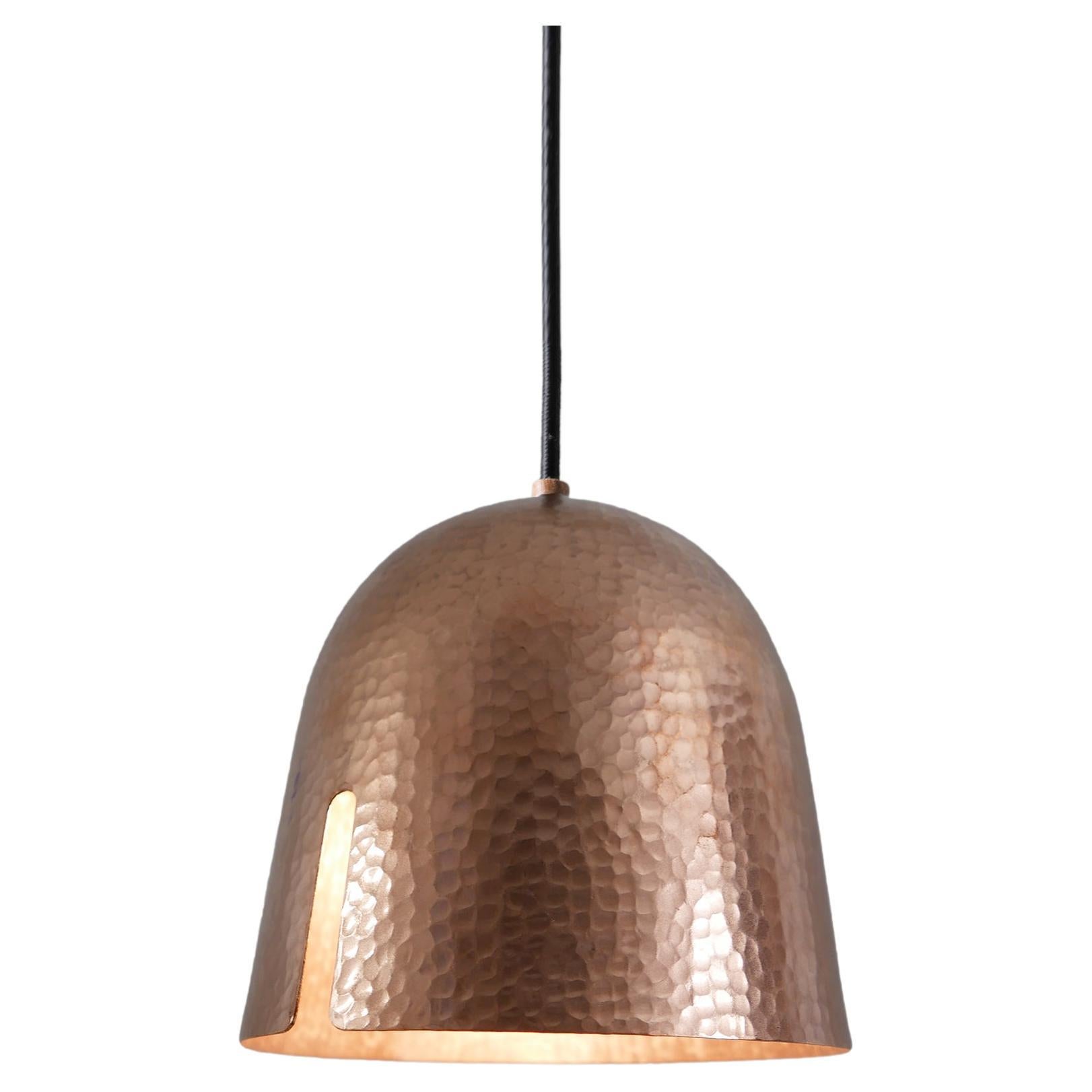 Hammered Copper Pendant Lamp Model Unión For Sale