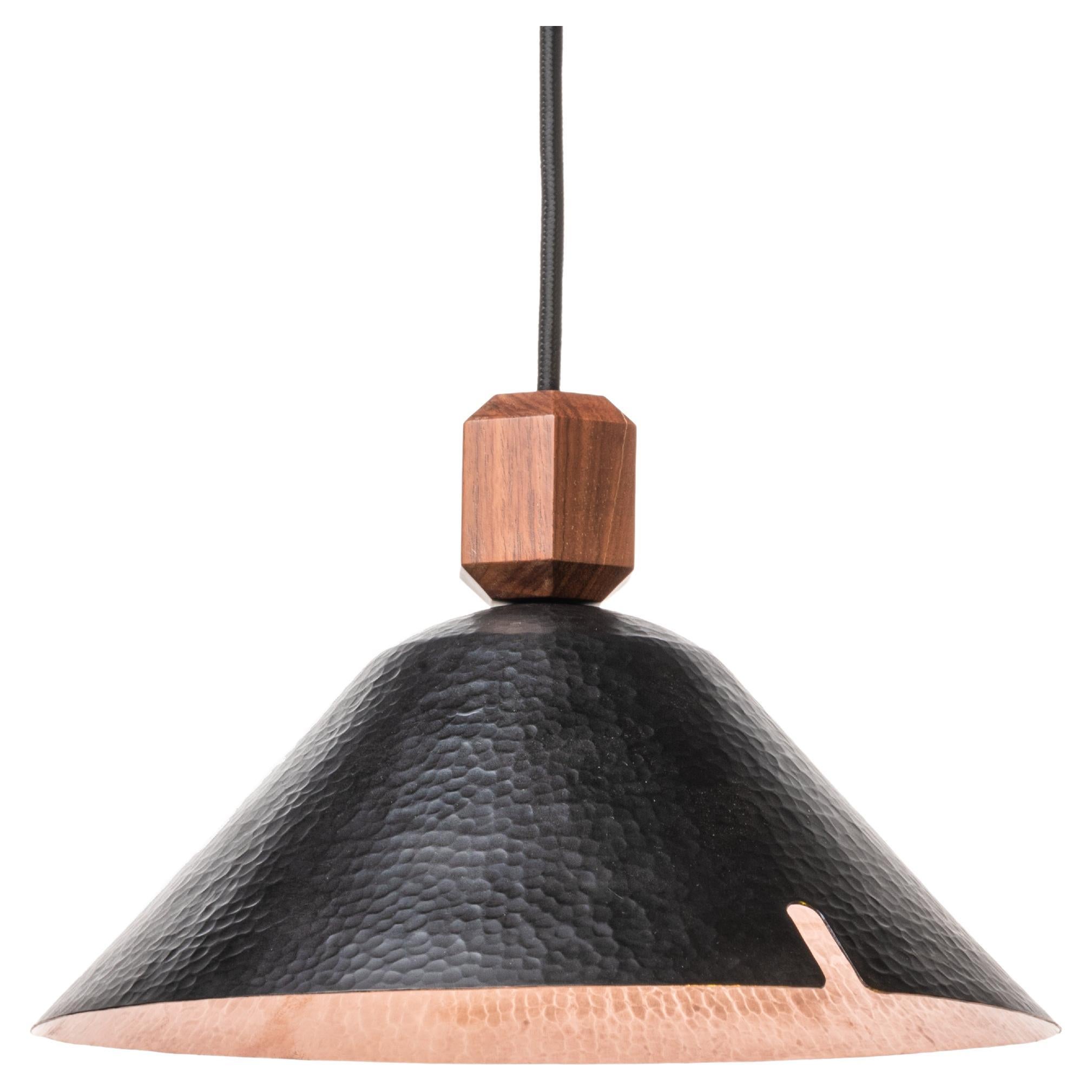 Lampe pendante contemporaine mexicaine en cuivre martelé