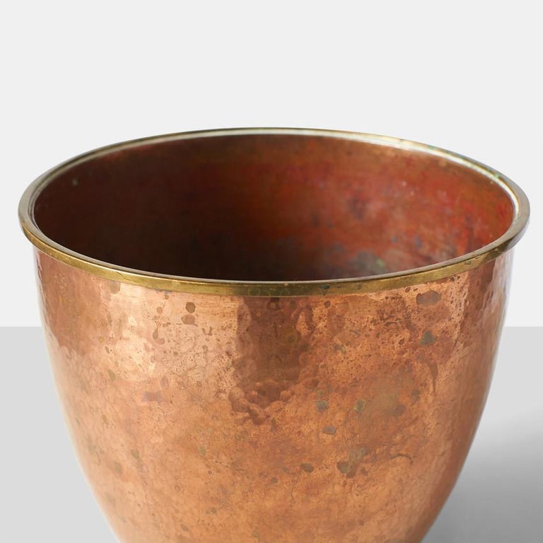 Modern Hammered Copper Pot by Karl Hagenauer For Sale
