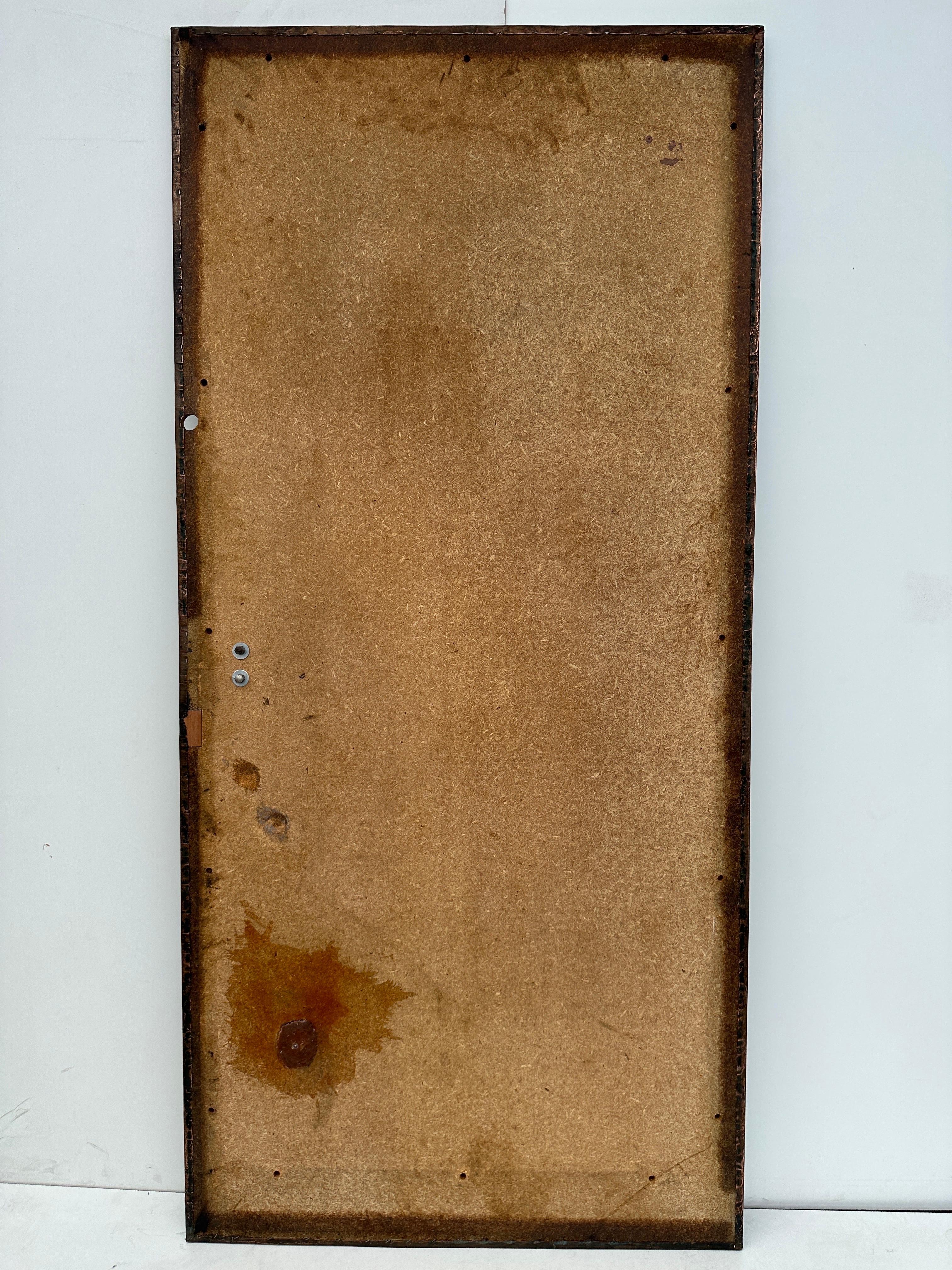 Hammered Copper Repousse Brutalist Door Panel  For Sale 12