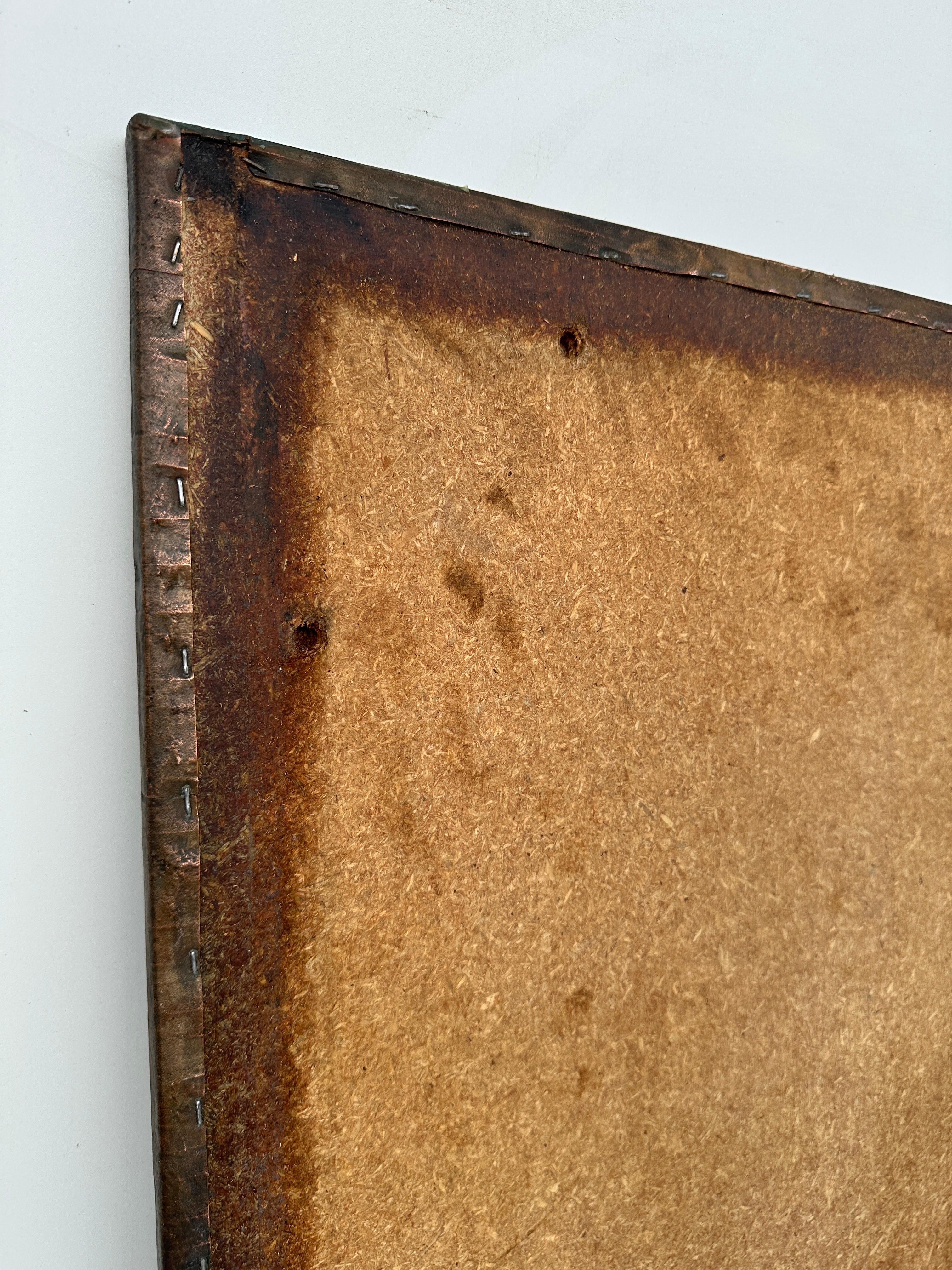 Hammered Copper Repousse Brutalist Door Panel  For Sale 13