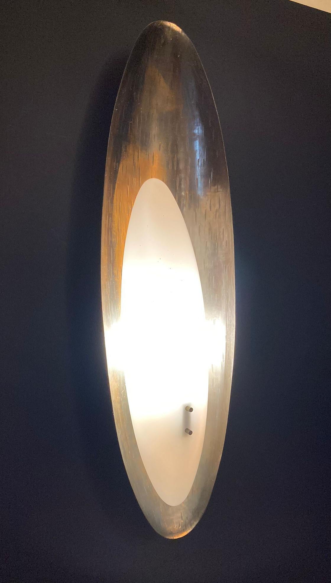 20th Century Single Hammered Copper Sconce by Reggiani For Sale