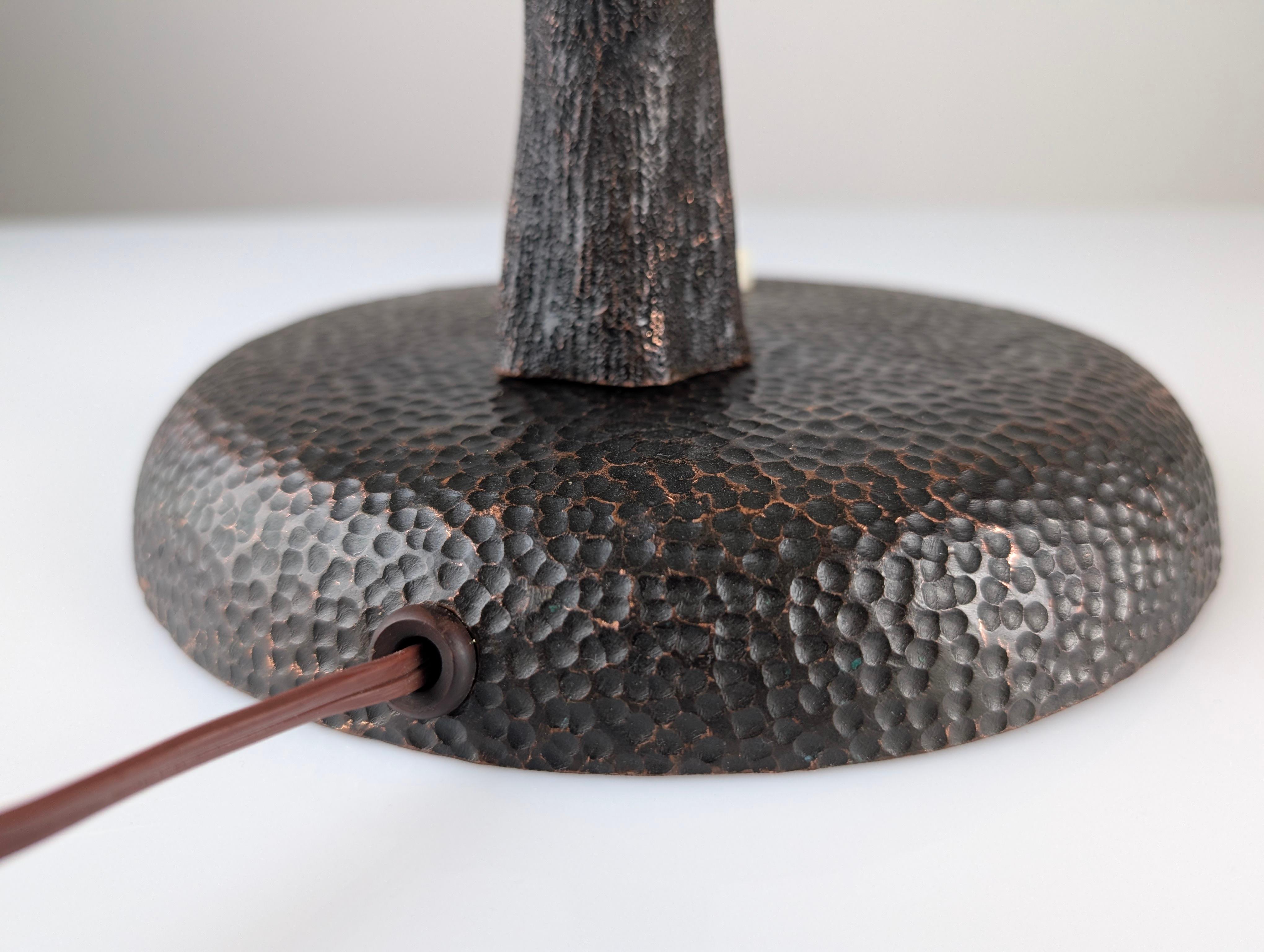 Hammered Copper Sculptural Lamp in the Shape of a Tree, Mid-Century Modern For Sale 4