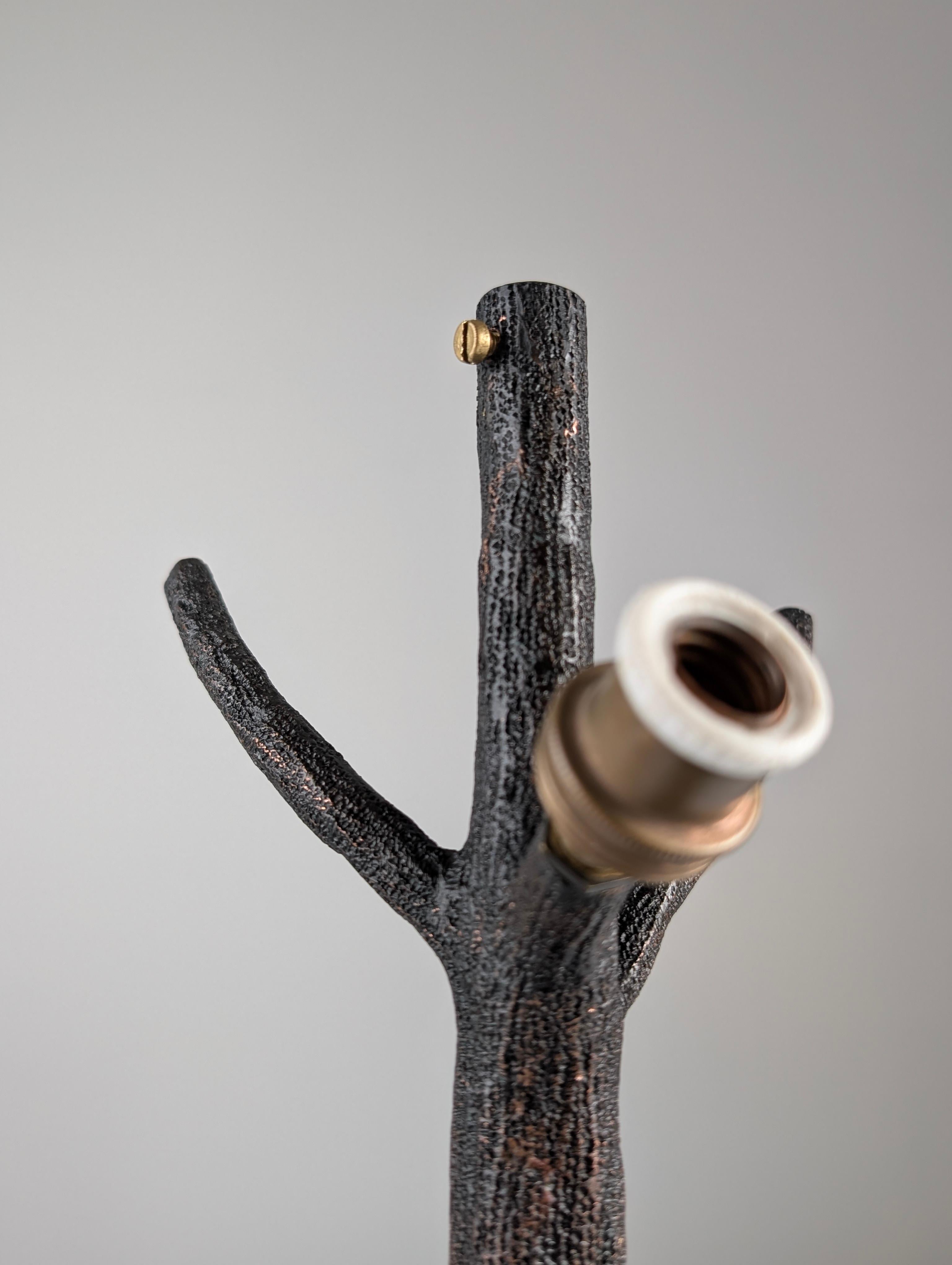 Hammered Copper Sculptural Lamp in the Shape of a Tree, Mid-Century Modern For Sale 9