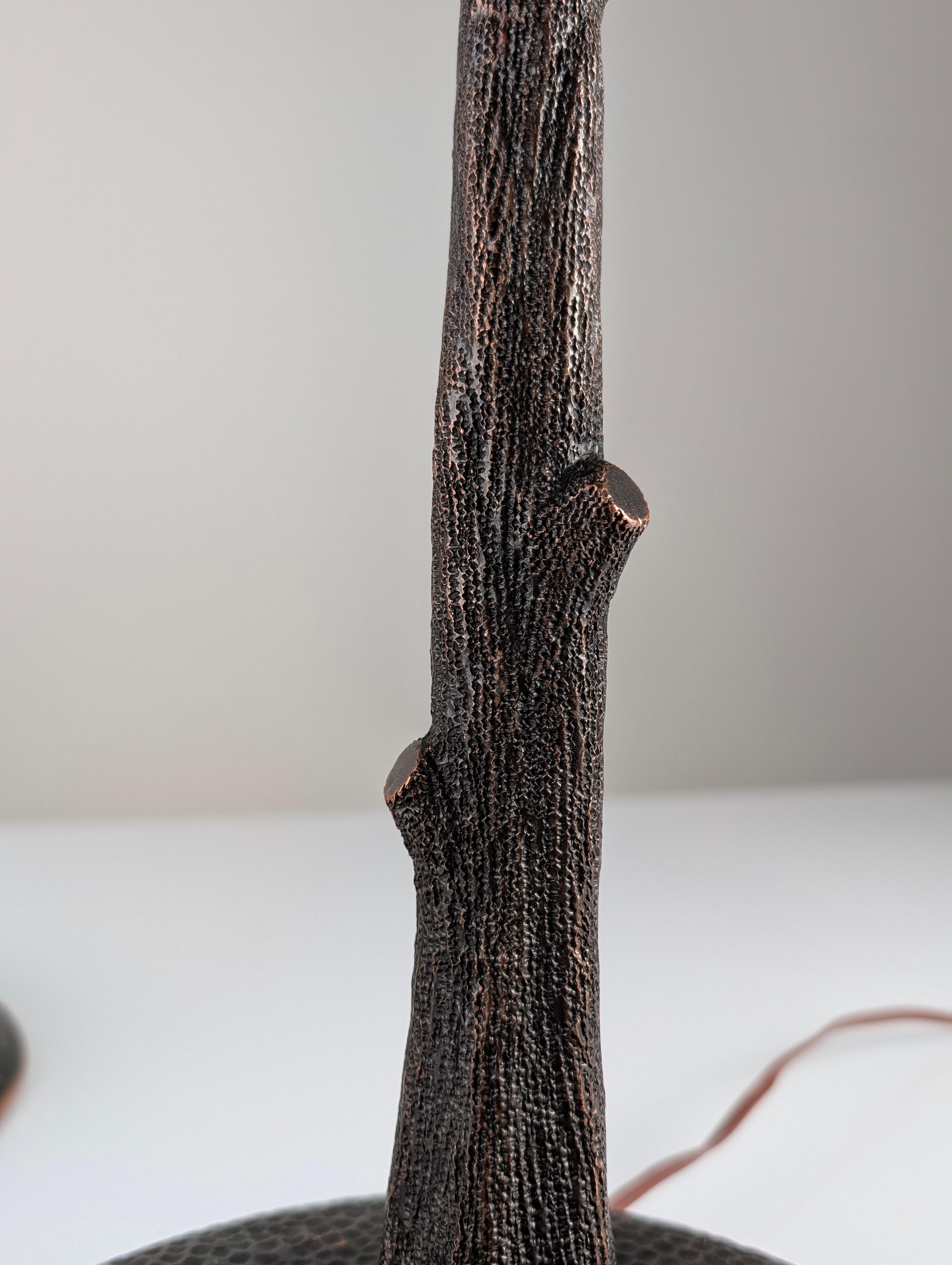 Hammered Copper Sculptural Lamp in the Shape of a Tree, Mid-Century Modern For Sale 10