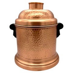 Humidificador de cobre martillado forrado de estaño con asas de baquelita by Revere